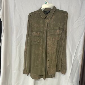 Sweet Wanderer Olive Button Down Shirt